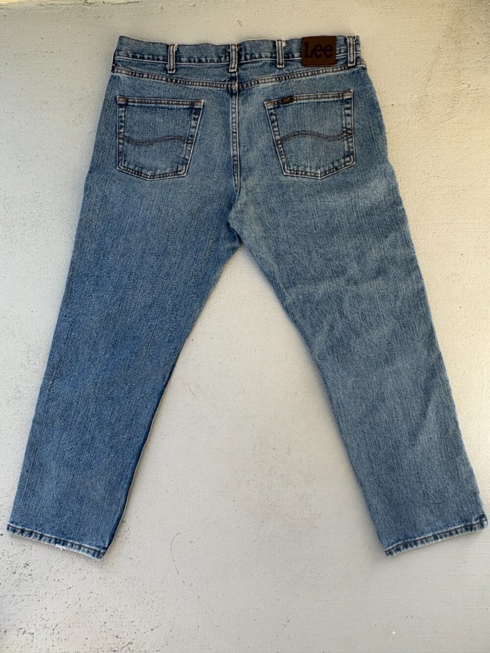 Lee Men’s Regular Fit Straight Leg Blue Denim Jeans 38x29 100% Cotton - Picture 3 of 5